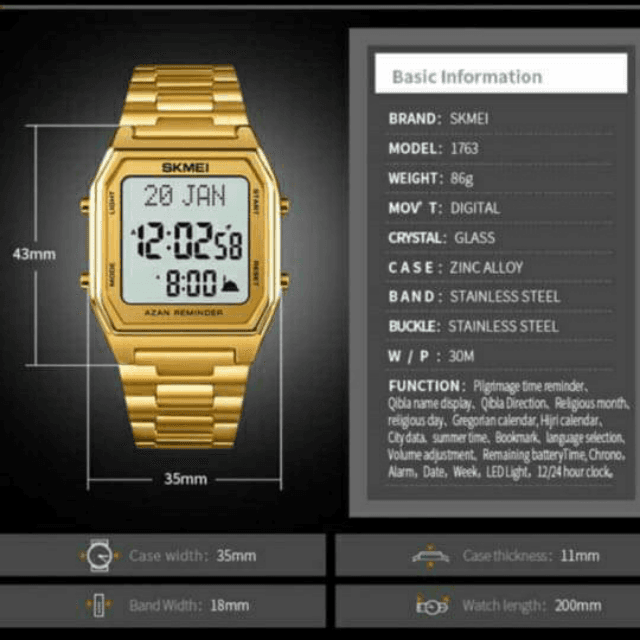 Skmei 1763 Prayer Time Watch For Men