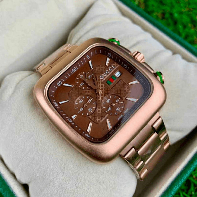 Gucci Square Shape Chain Watch.