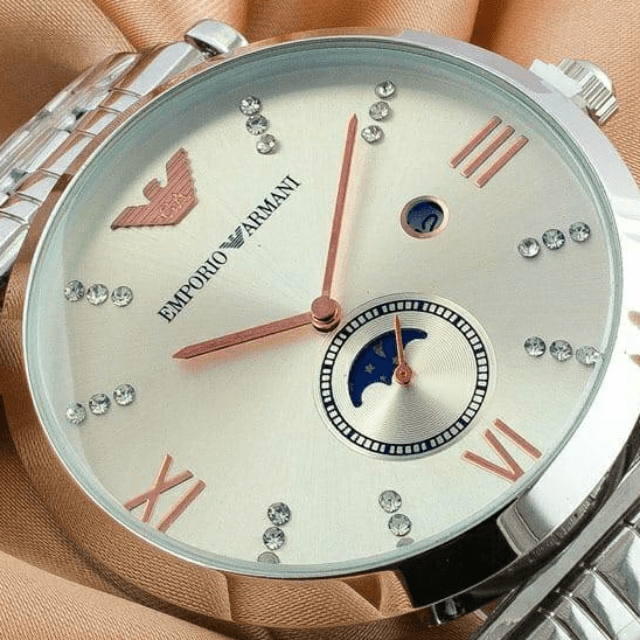 Emporia armani steel chain date Watch For Men.