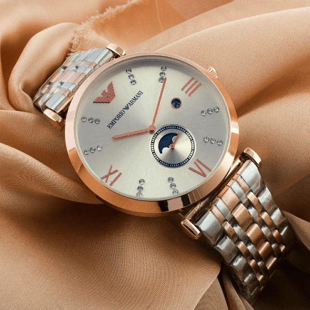 Emporia armani steel chain date Watch For Men.