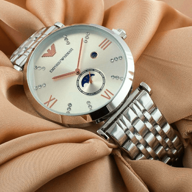 Emporia armani steel chain date Watch For Men.