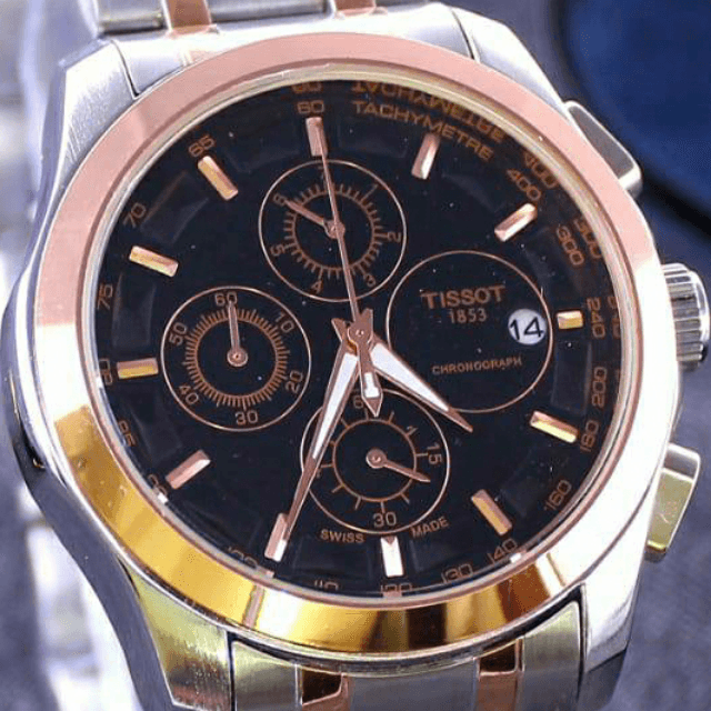 Tissot Chronograph Steel chain And Lock Watch For Men.
