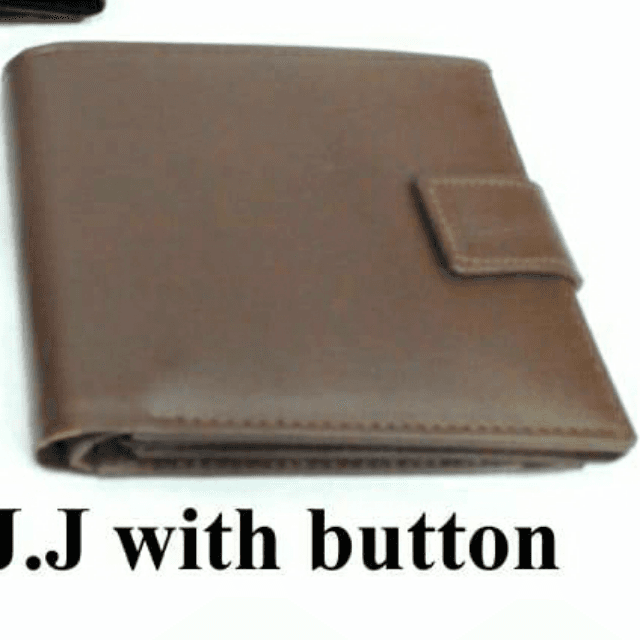 J.j Cow Leather Wallet With Button.