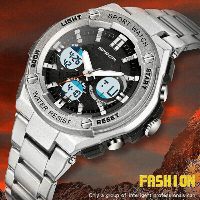Sanda Dual Time Day+date Watch.