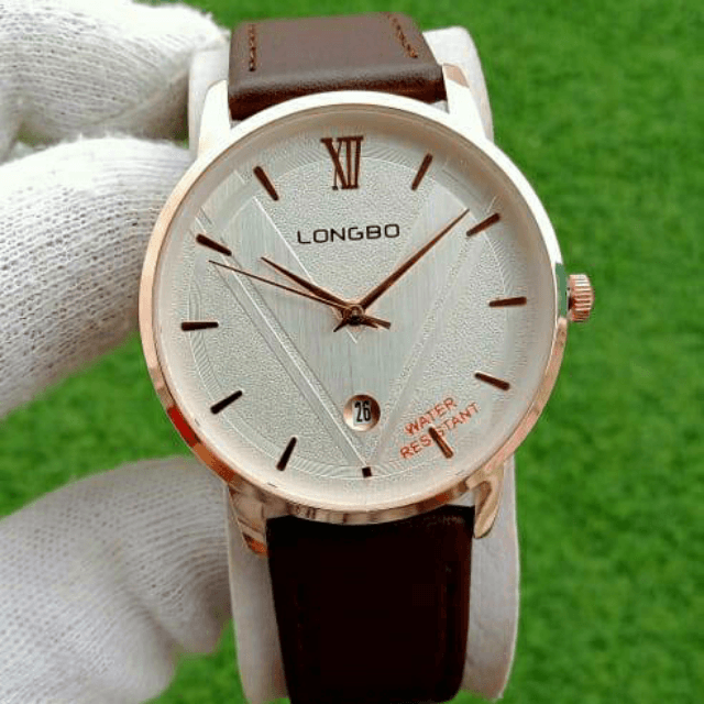 Longbo Leather Belt Date Watch For Men.