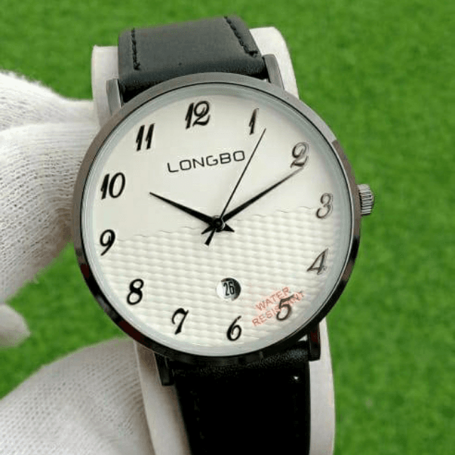Longbo Leather Belt Date Watch For Men.